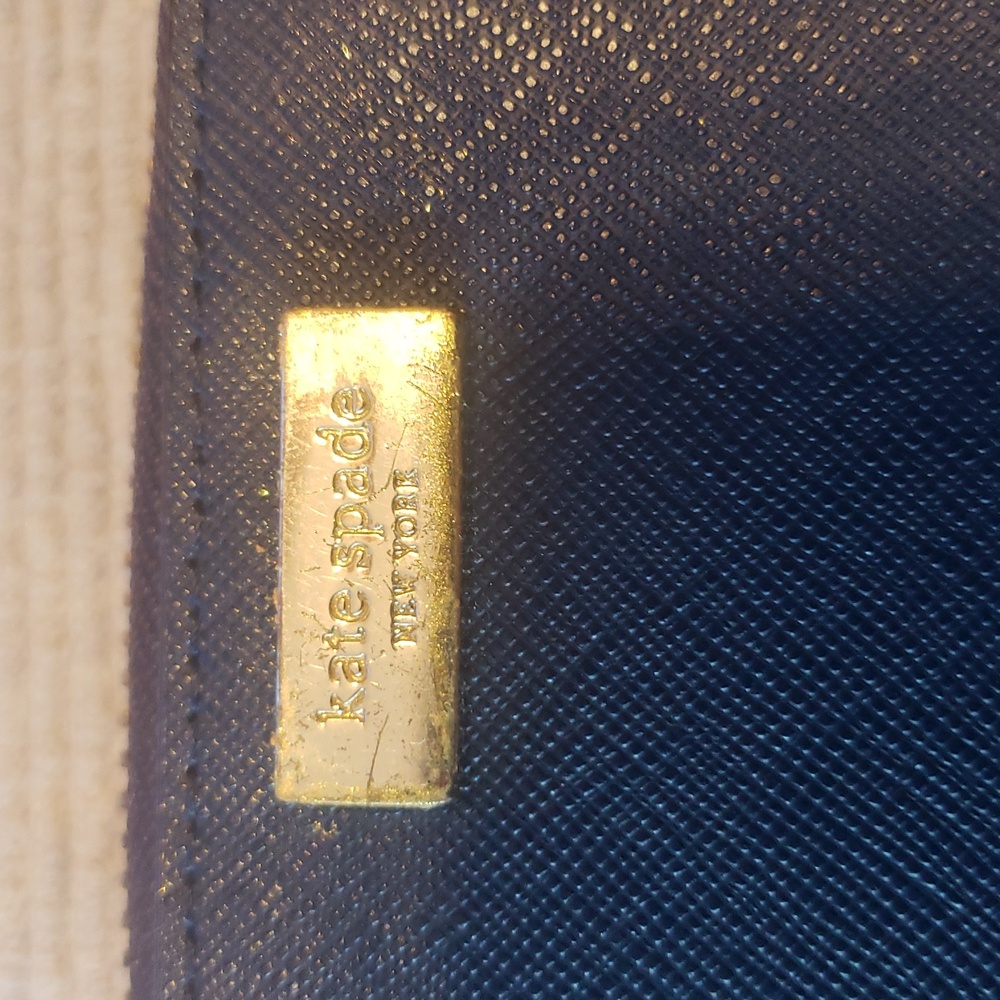 Kate Spade Blue and Gold Large Zip Wallet - Picture 6 of 8